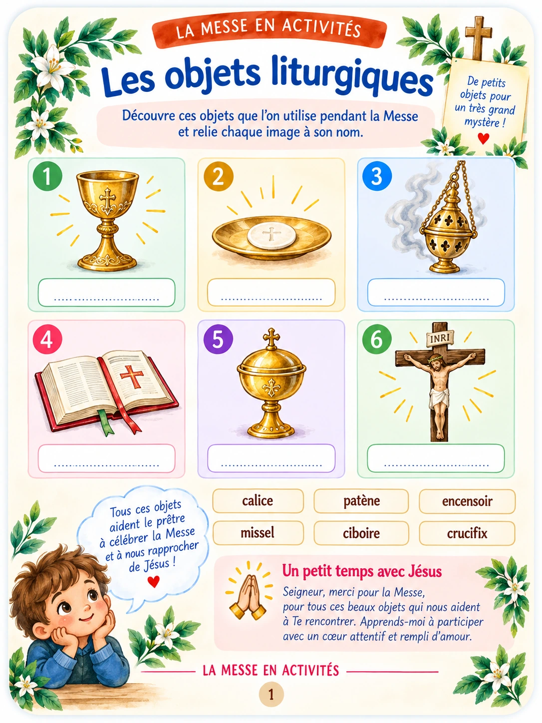 Aperçu 1 des activités illustrées pour découvrir la Messe