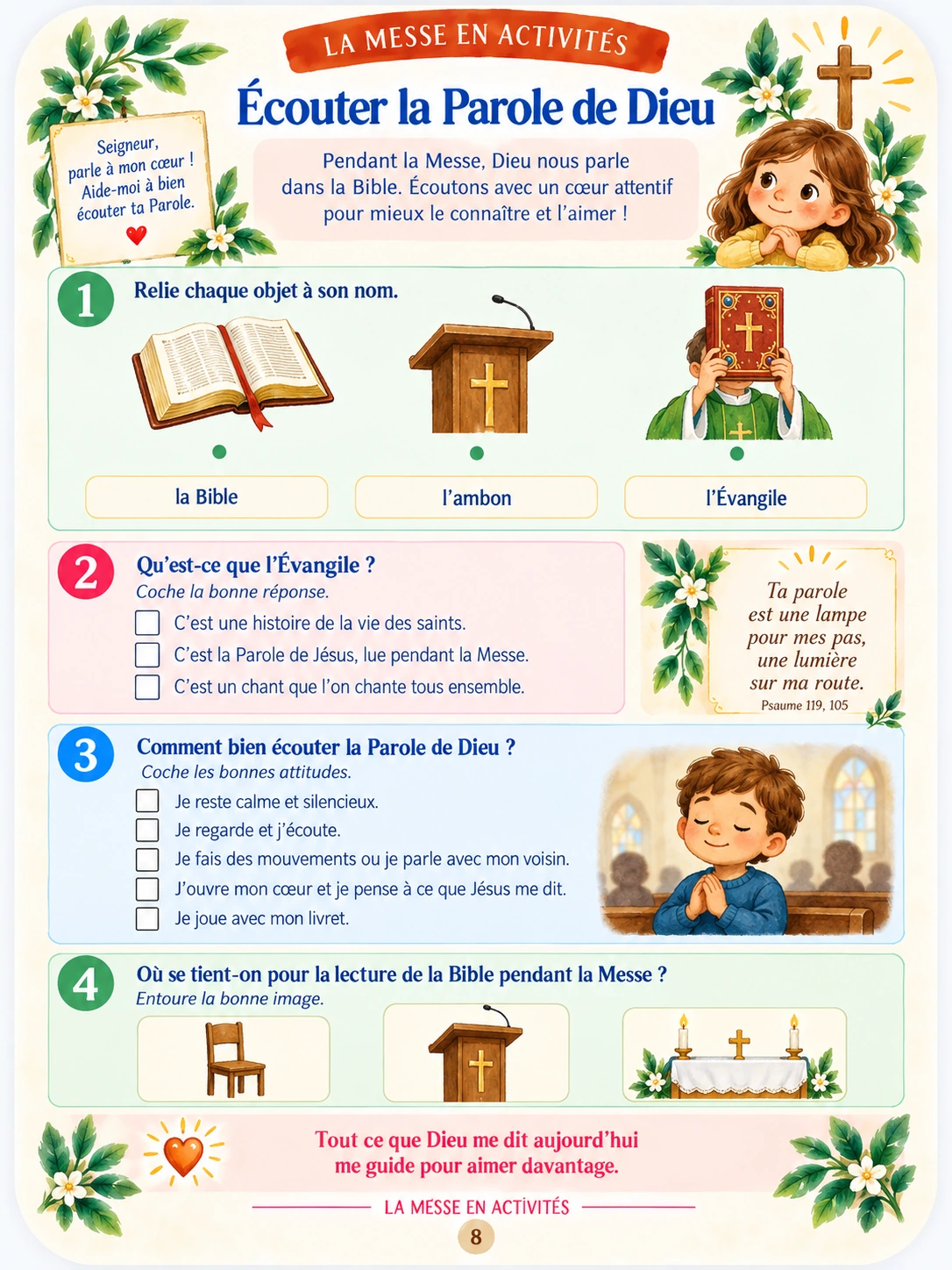 Aperçu 8 des activités illustrées pour découvrir la Messe