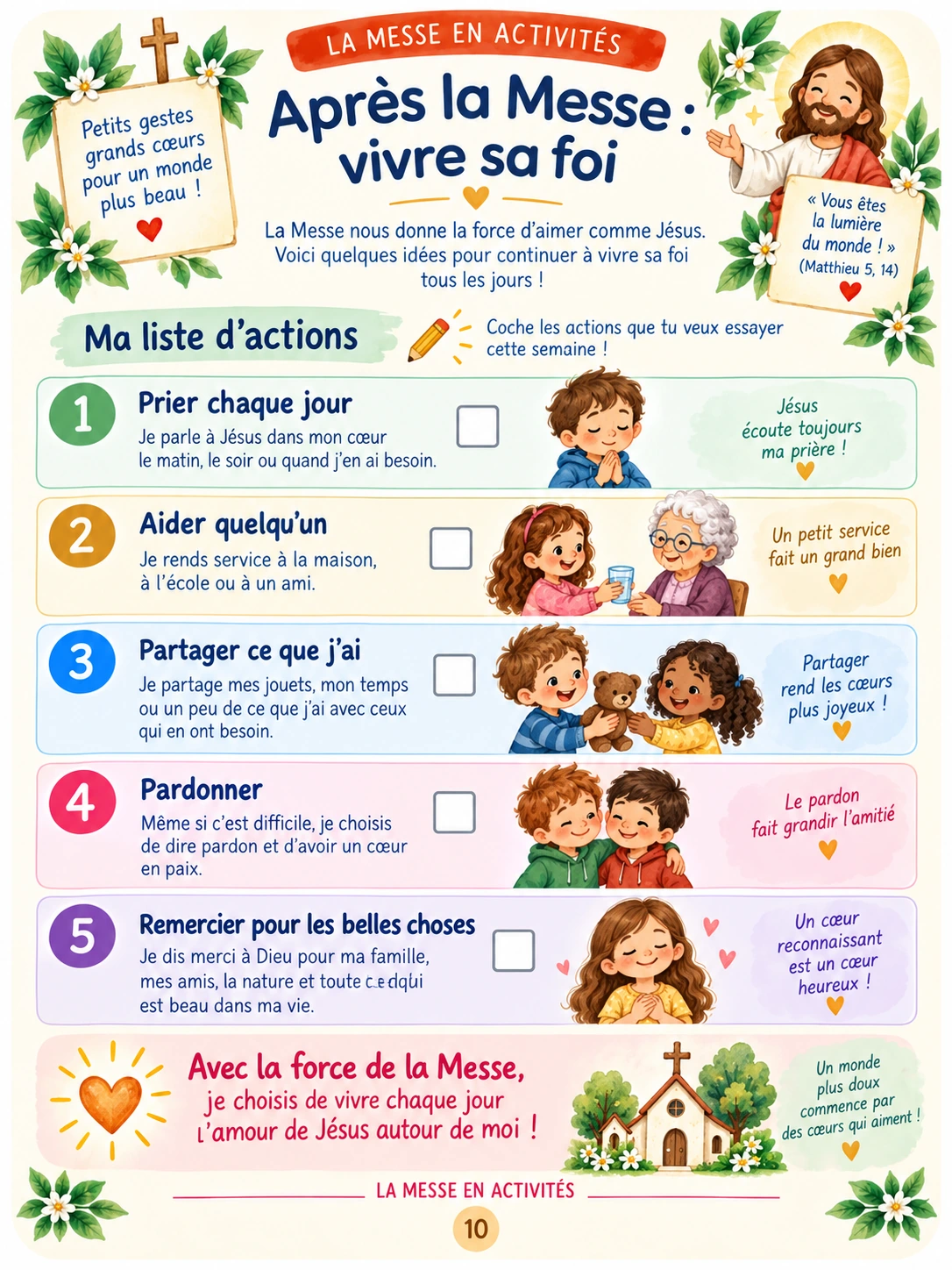 Aperçu 10 des activités illustrées pour découvrir la Messe